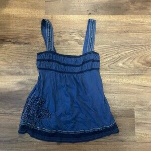 Abercrombie & Fitch Tank Top Womens XS Navy Blue Babydoll Cami Y2K Vintage
